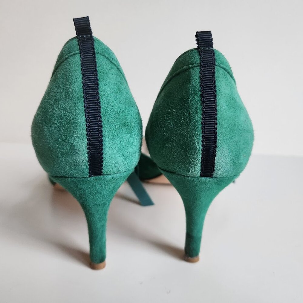 Boden Women's Jade Suede Leather Lavinia Ribbon Court Shoes Mid Heels Sz:37 - Picture 8 of 14